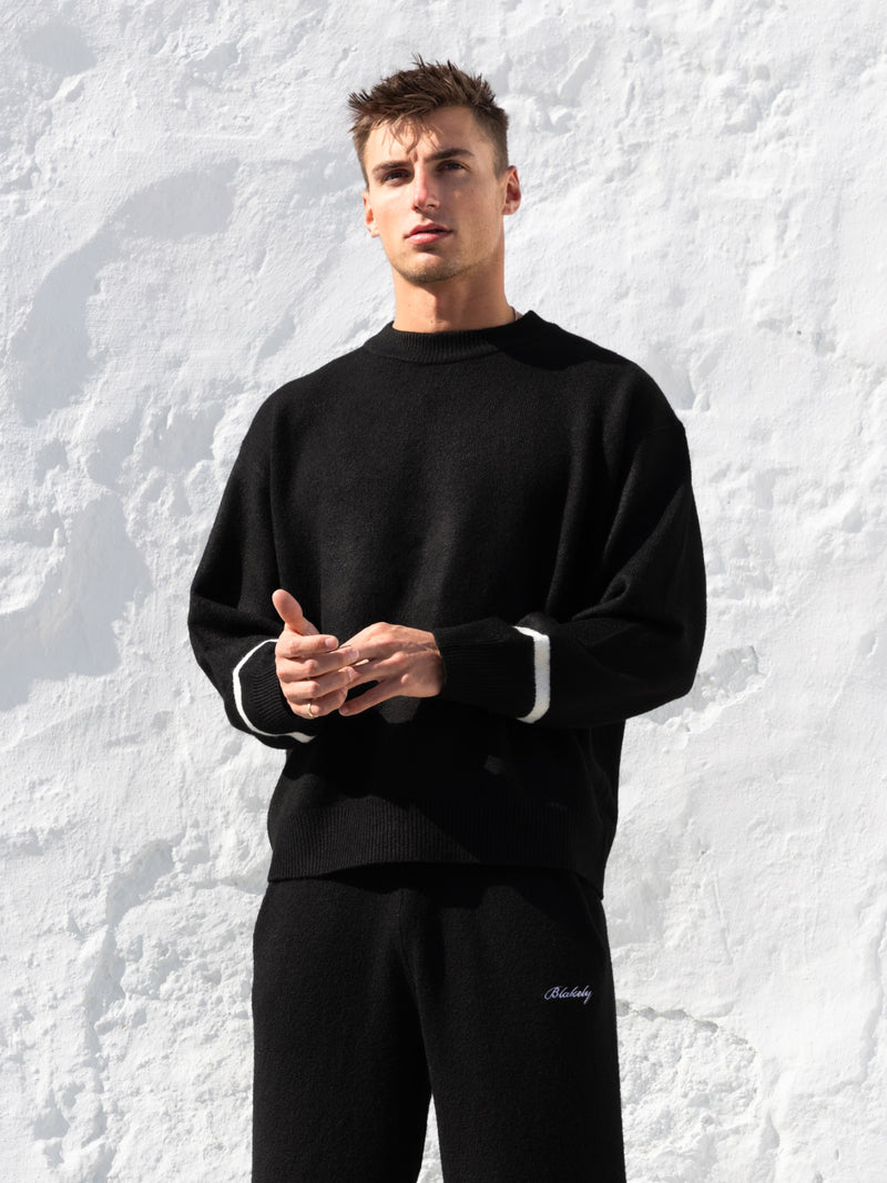 Relaxed Knitted Sweater - Black