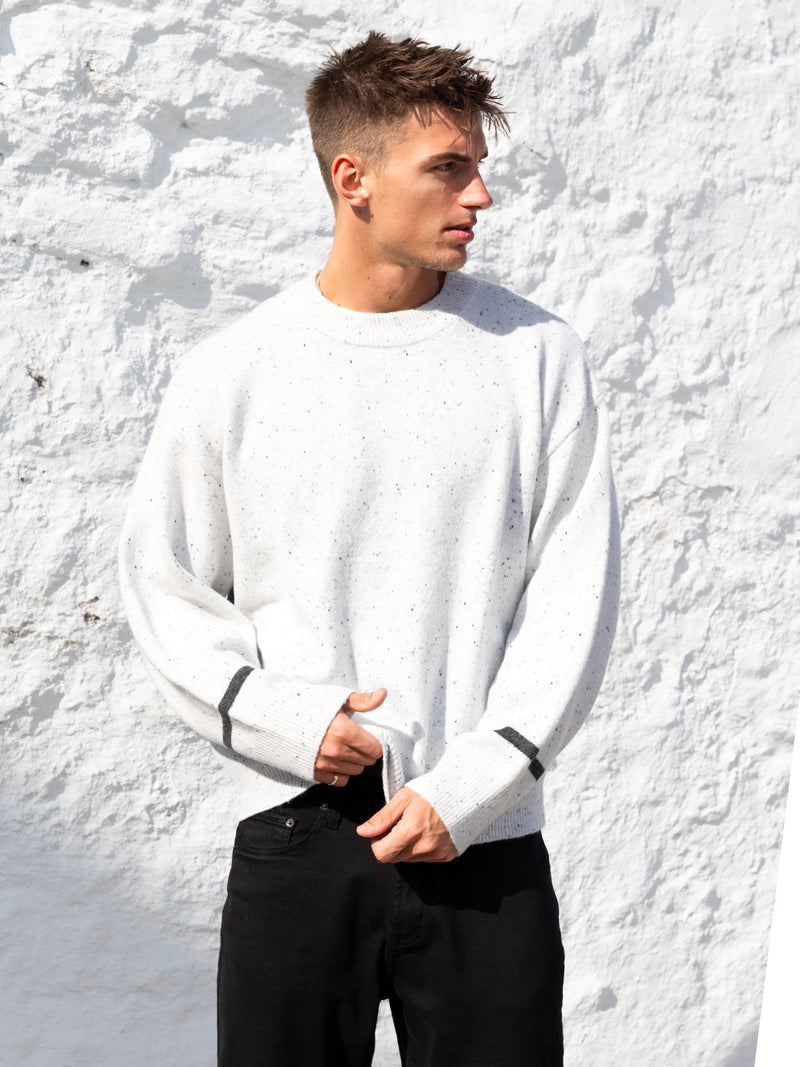 Relaxed Knitted Sweater - Light Grey