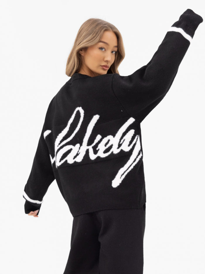 Margot Oversized Knitted Sweater - Black