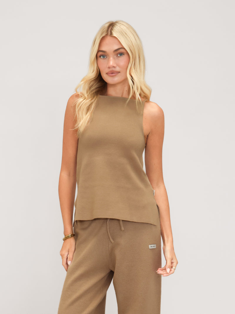Layla Knitted Vest - Caramel