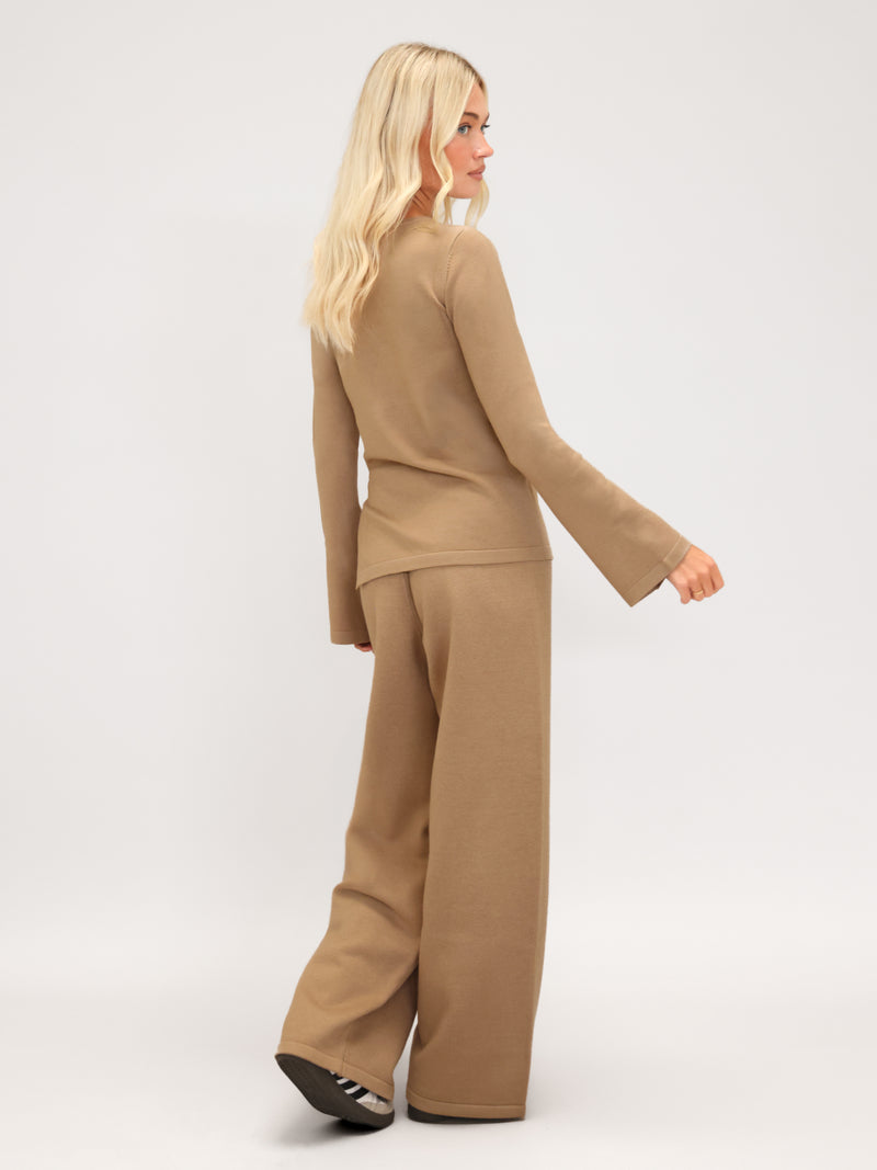 Layla Off The Shoulder Knitted Top - Caramel