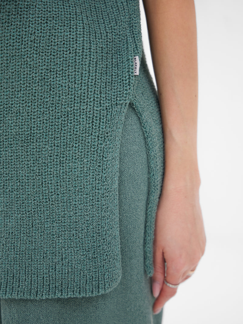 Mae Oversized Crochet Tank Top - Sage Green