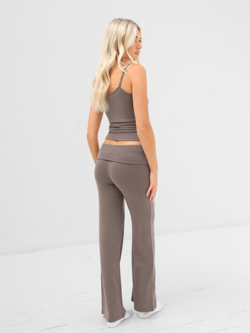 Melody Soft Knitted Cami - Cool Brown