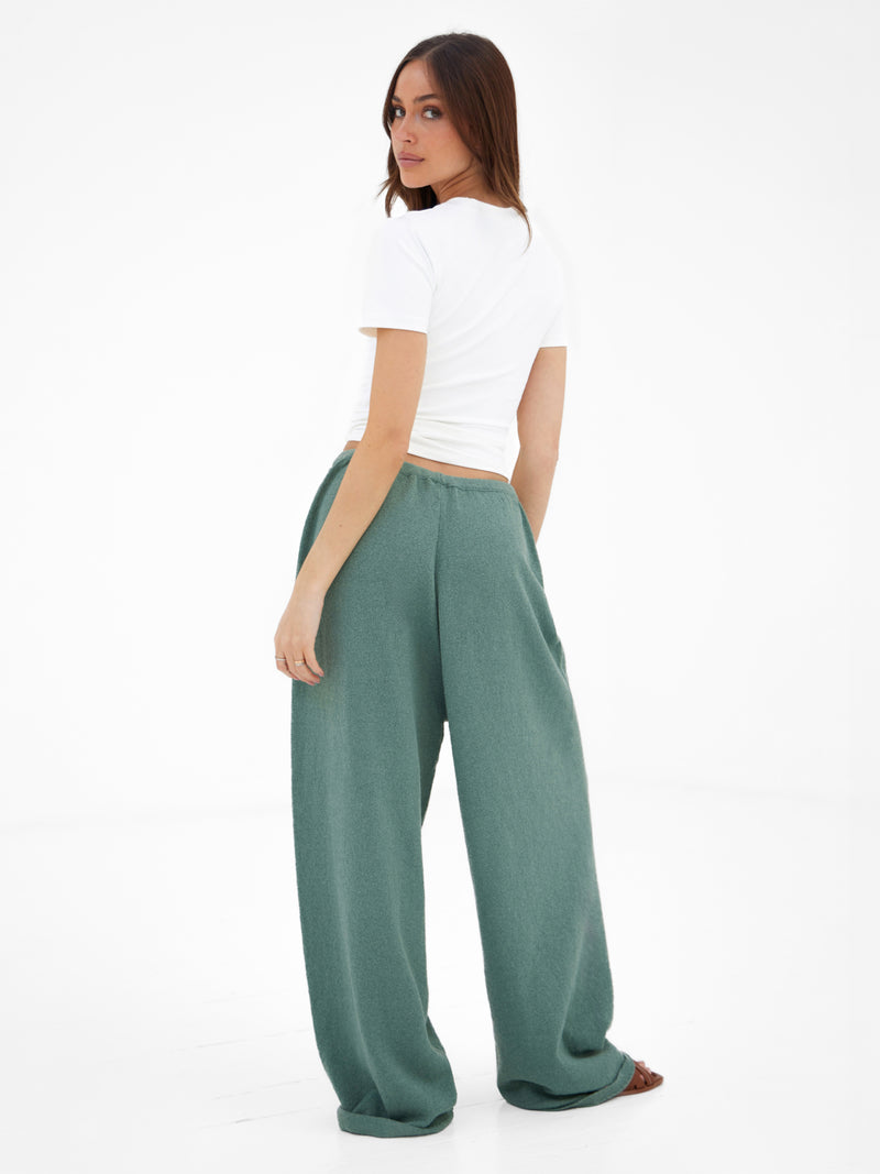 Mae Crochet Trousers - Sage Green