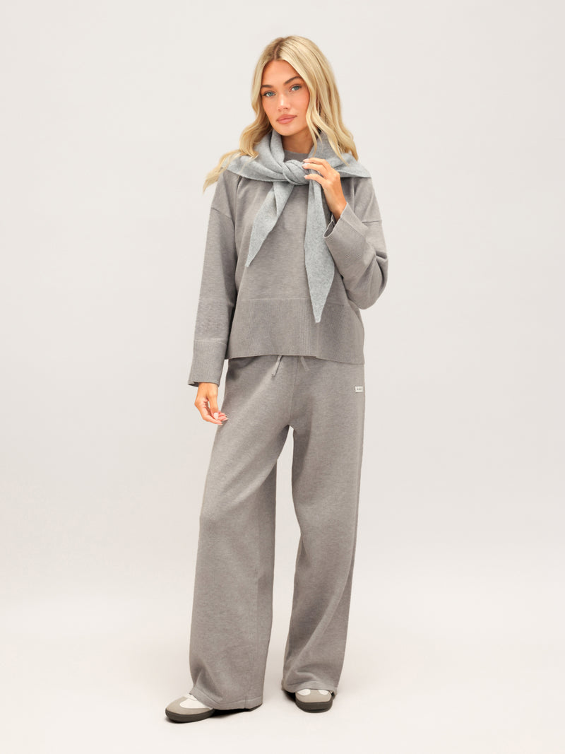 Layla Oversized Knitted Sweater - Grey