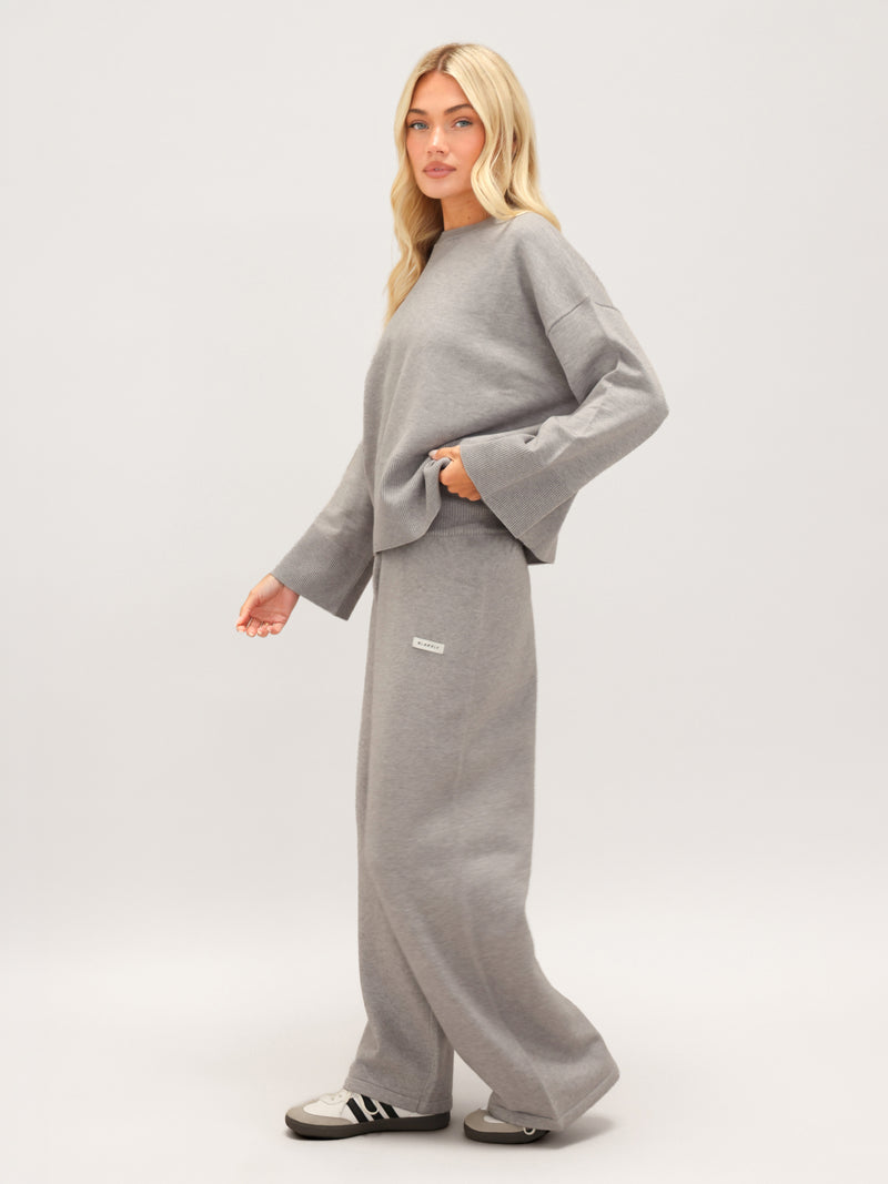 Layla Oversized Knitted Sweater - Grey