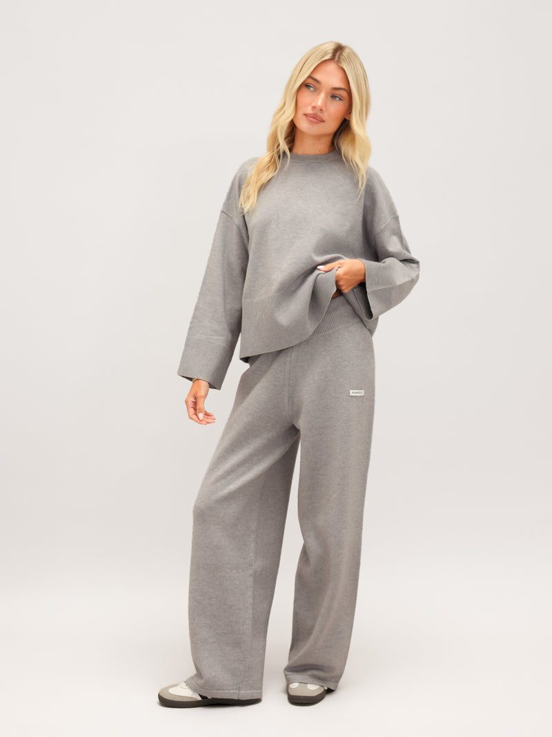 Layla Oversized Knitted Sweater - Grey
