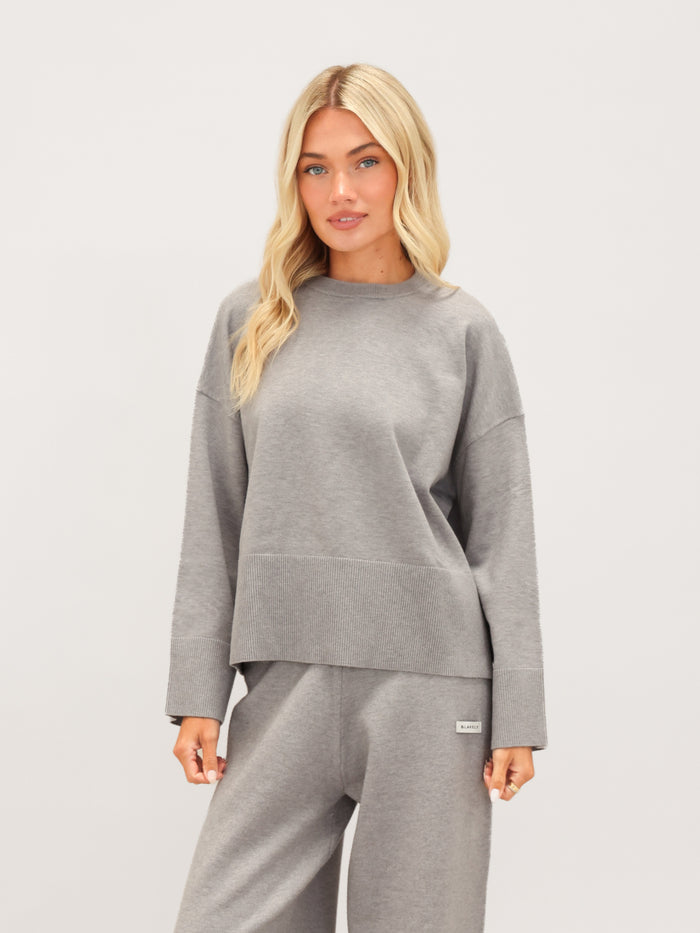 Layla Oversized Knitted Sweater - Grey