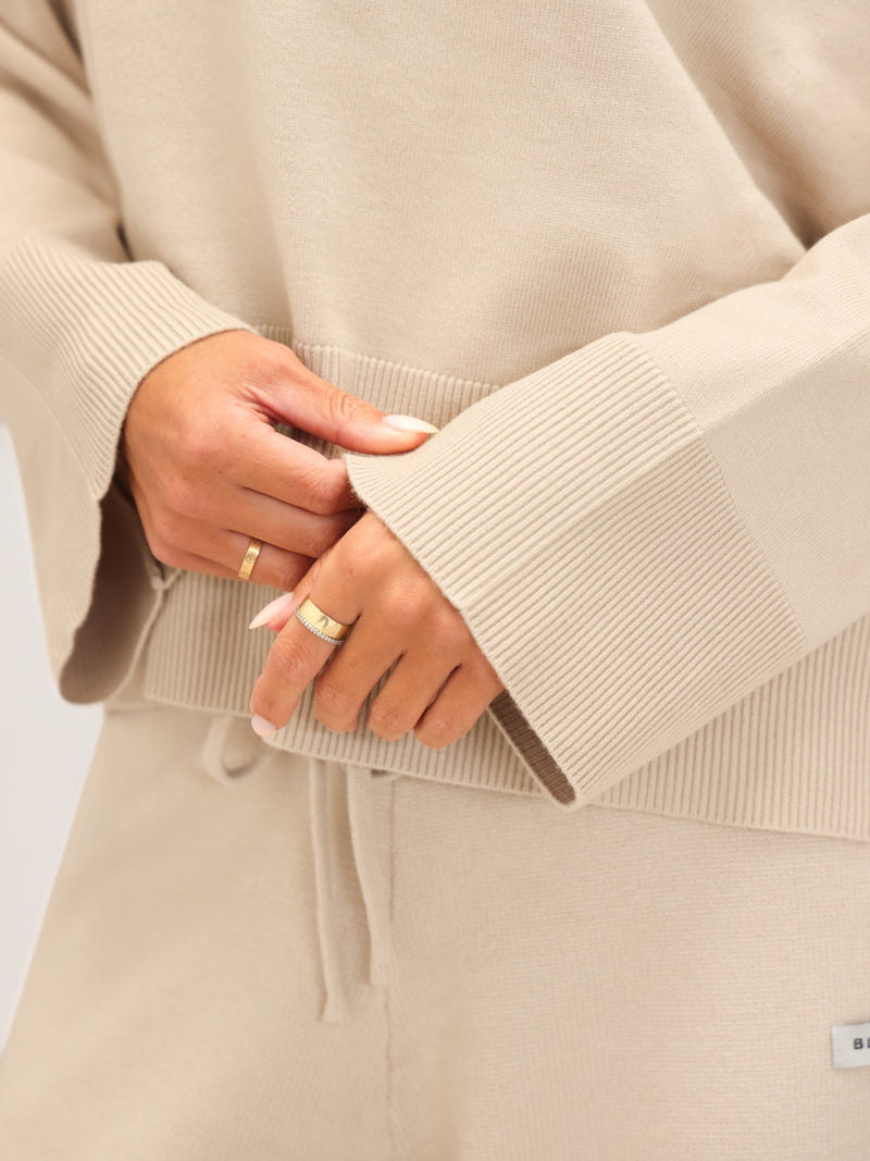 Layla Oversized Knitted Sweater - Warm Ivory