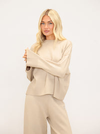 Layla Oversized Knitted Sweater - Warm Ivory
