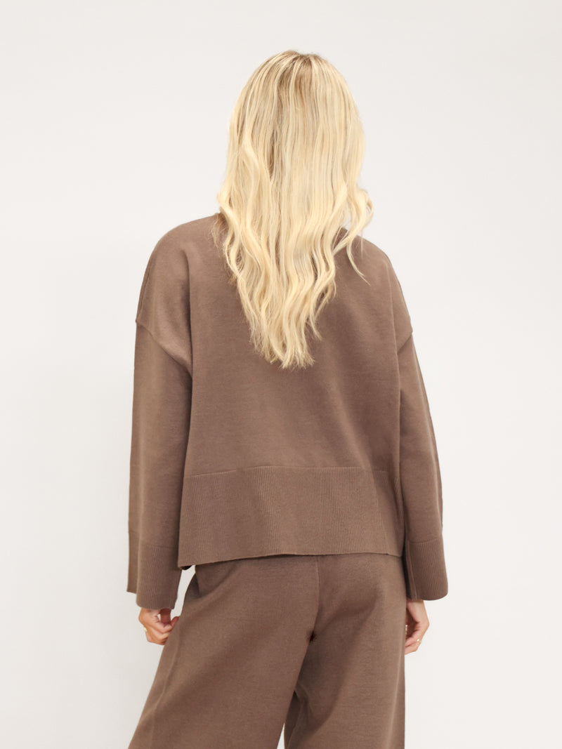 Layla Oversized Knitted Sweater - Rich Taupe