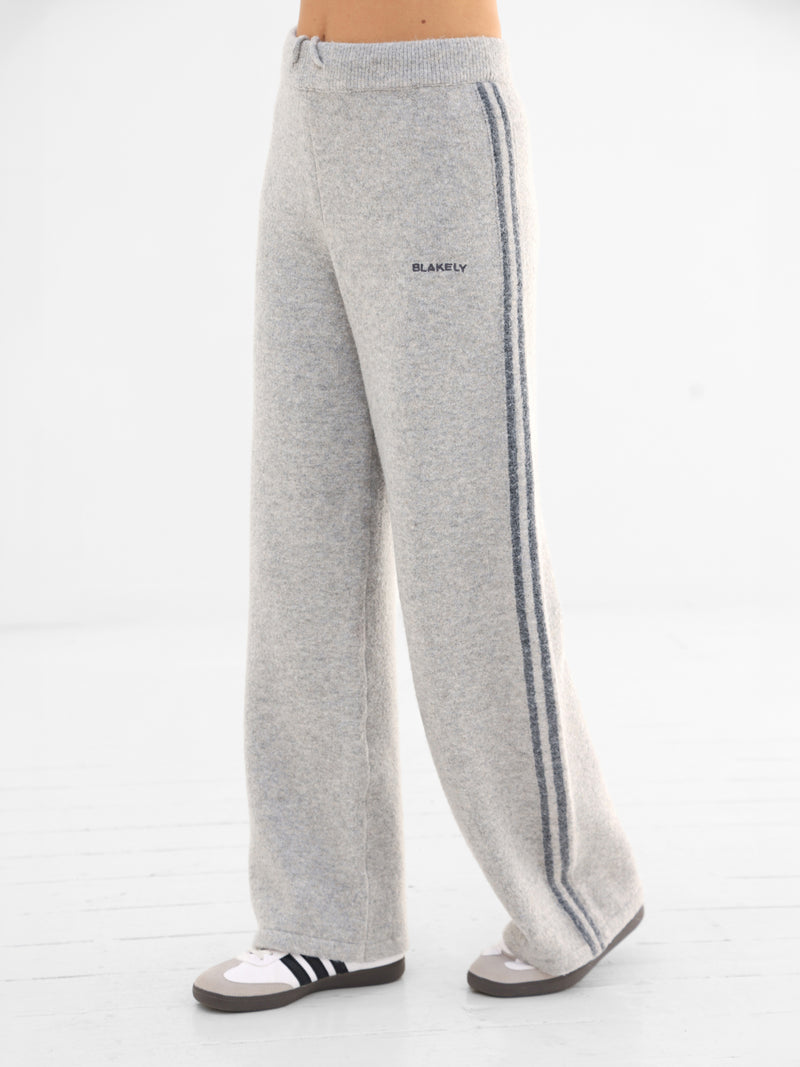 Naya Striped Knitted Trousers - Marl Grey