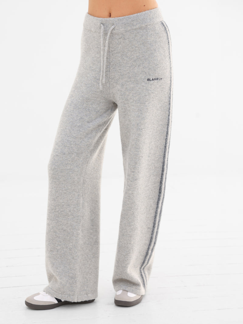 Naya Striped Knitted Trousers - Marl Grey