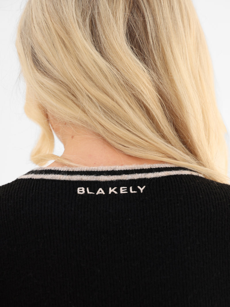 Naya Striped Knitted Top - Black