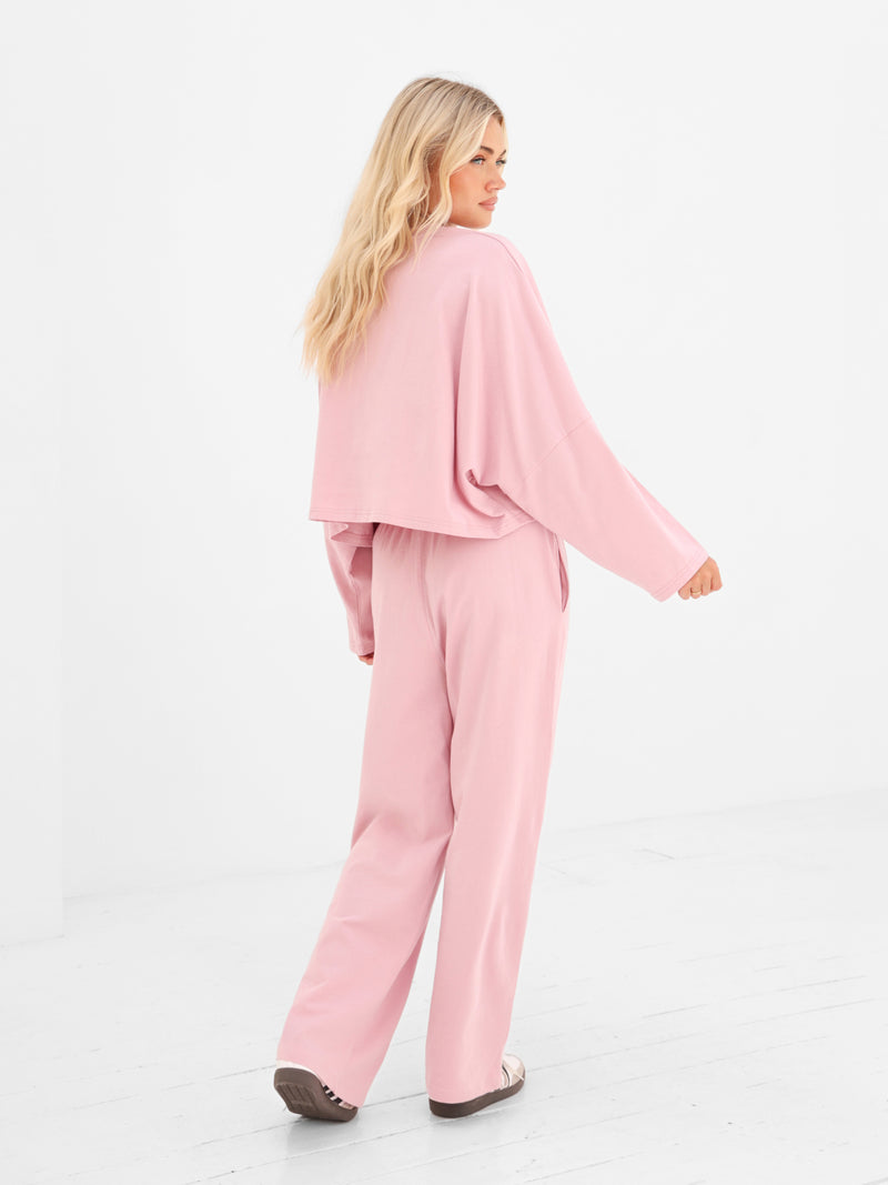Ayla Batwing Cotton Top - Peony Pink