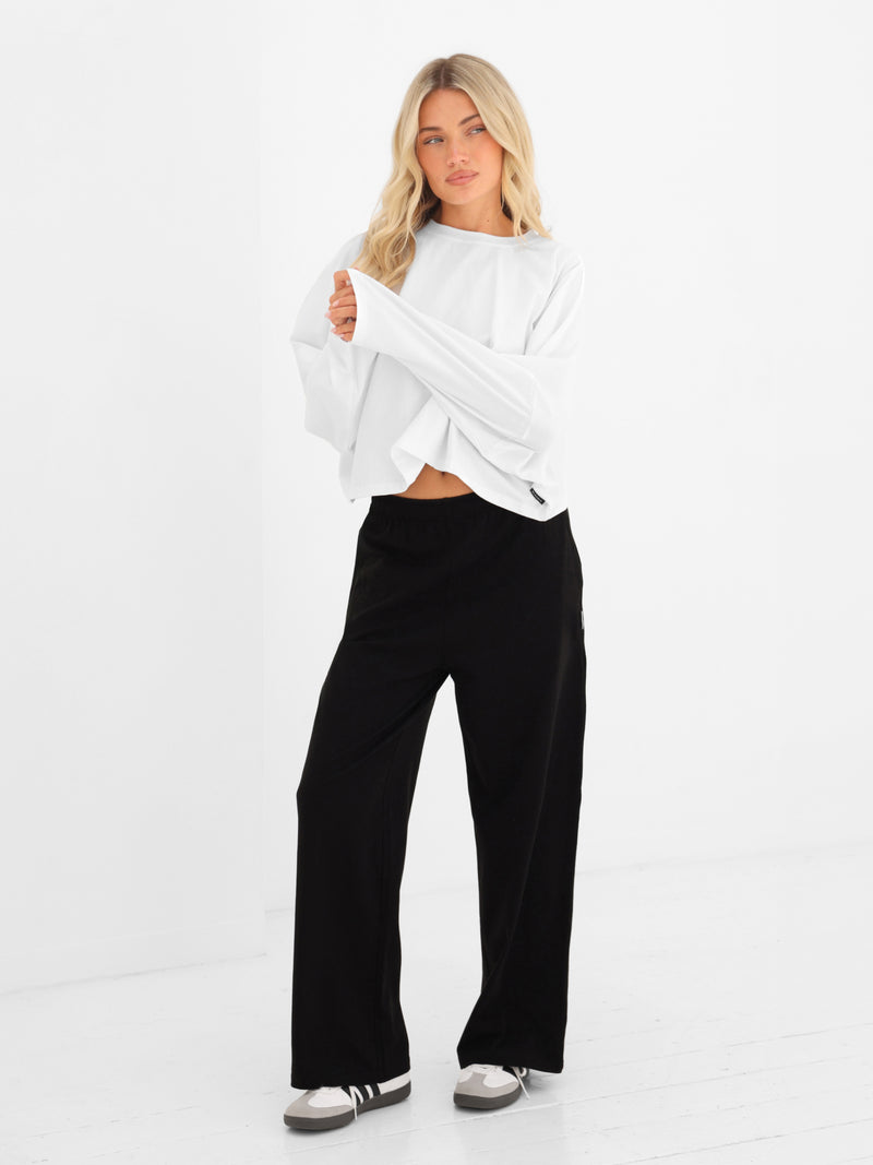 Ayla Batwing Cotton Top - White