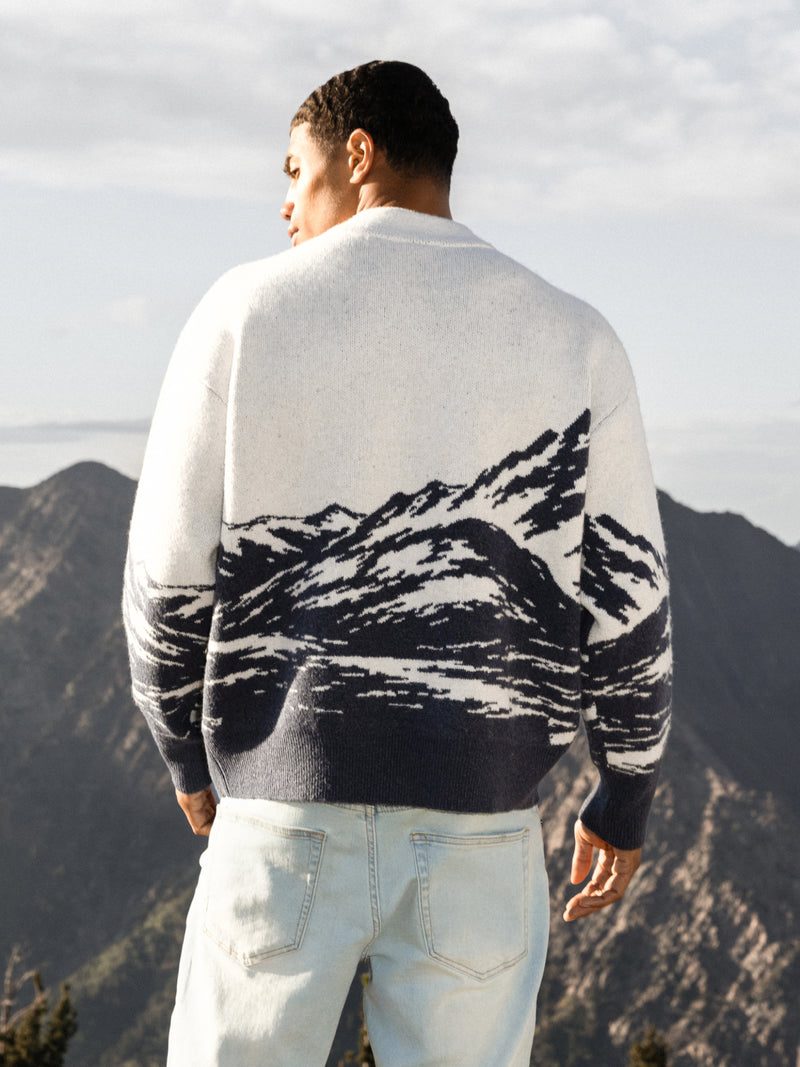 Relaxed Knitted Mountain Sweater - True Navy
