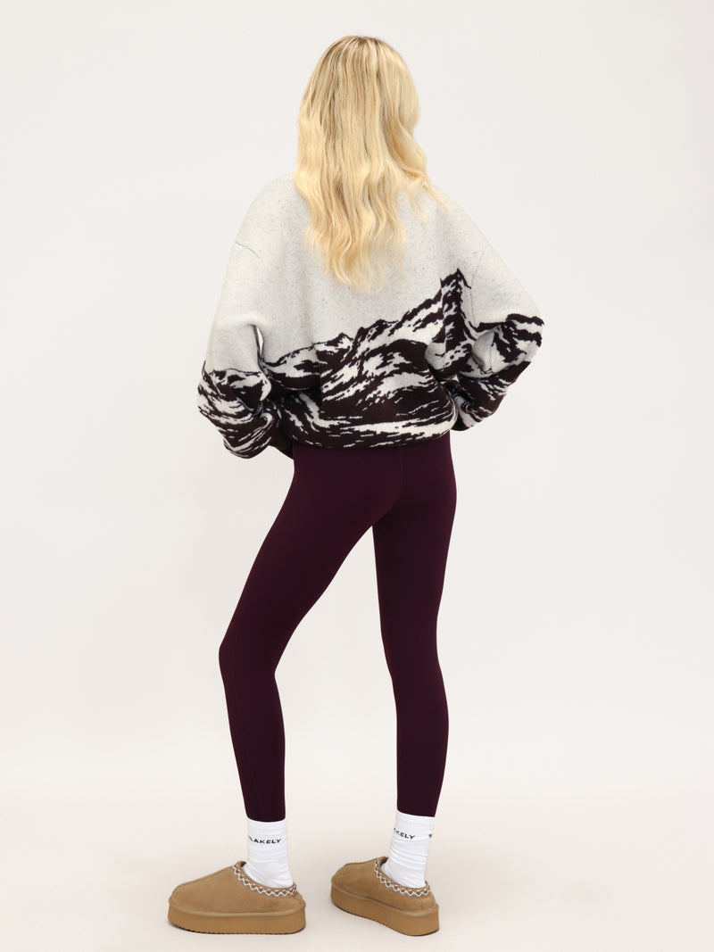 Oversized Knitted Mountain Sweater - Dark Mulberry