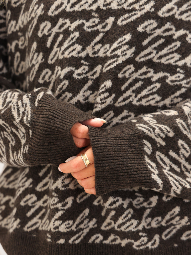 Blakely Oversized Après Knitted Sweater - Chocolate Brown