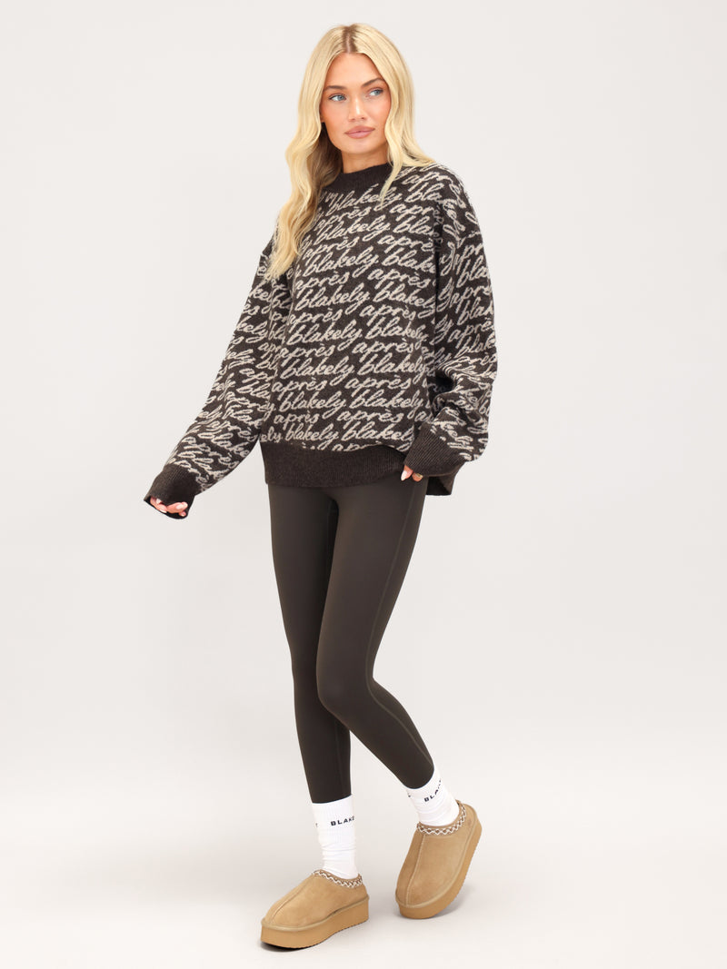 Blakely Oversized Après Knitted Sweater - Chocolate Brown