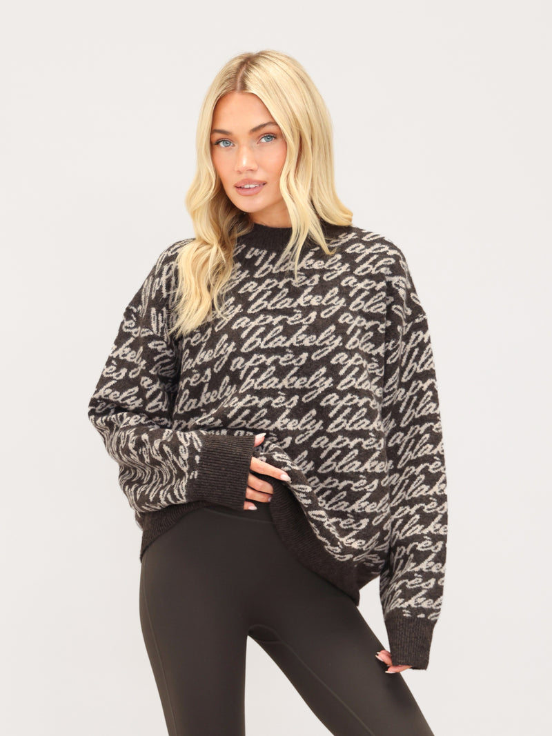 Blakely Oversized Après Knitted Sweater - Chocolate Brown