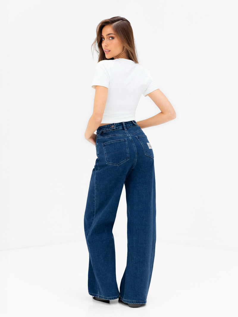 Blakely Wide Cut Jeans - Dark Blue Wash