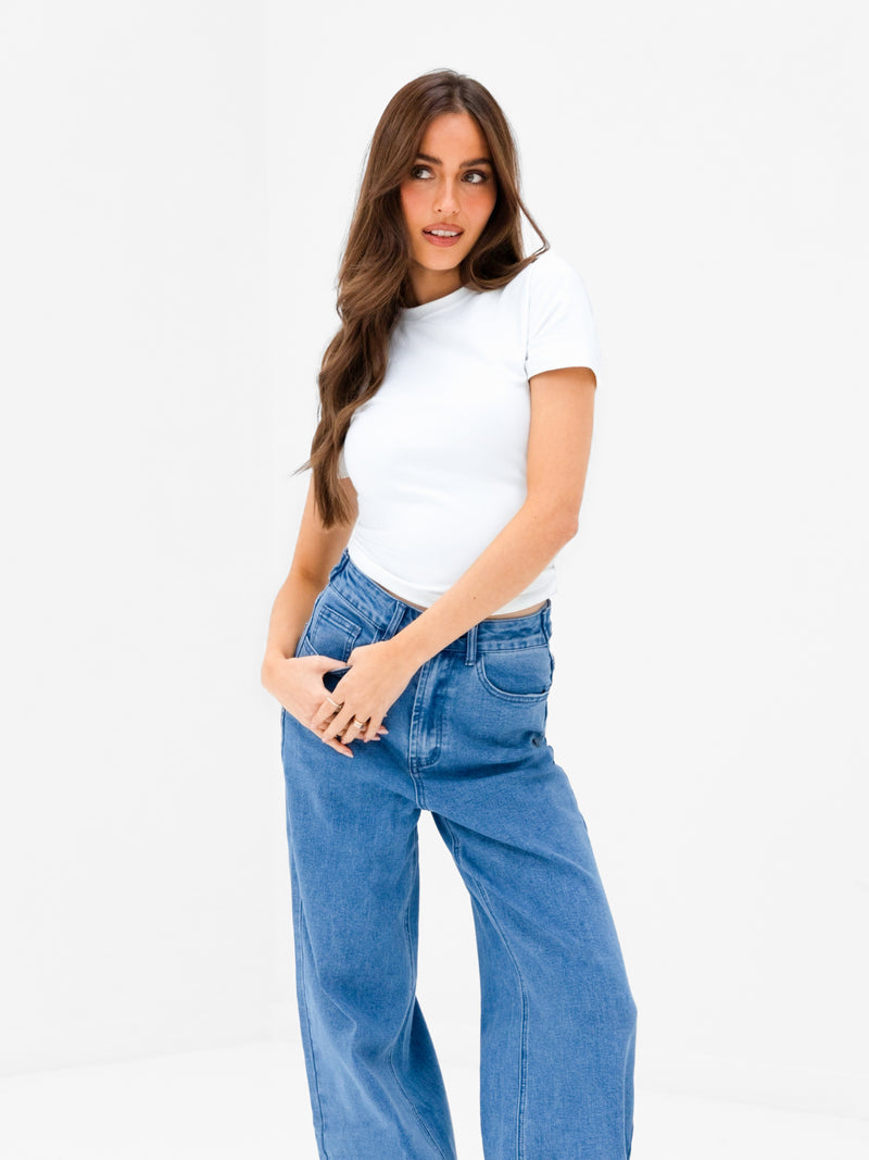 Blakely Wide Cut Jeans - Classic Blue