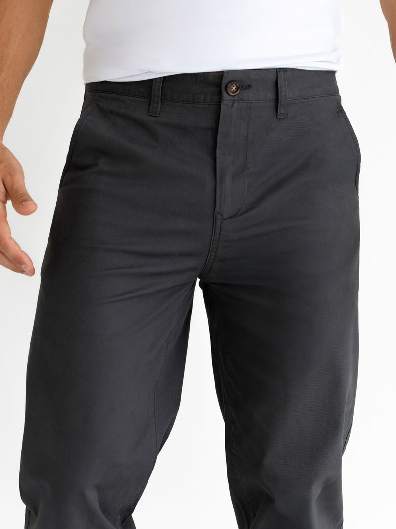 Wide Leg Stretch Chinos - Graphite
