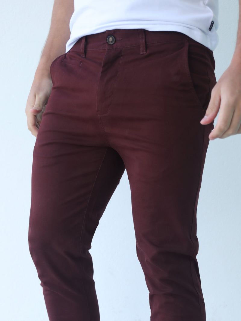 Stretch Chino - Burgundy