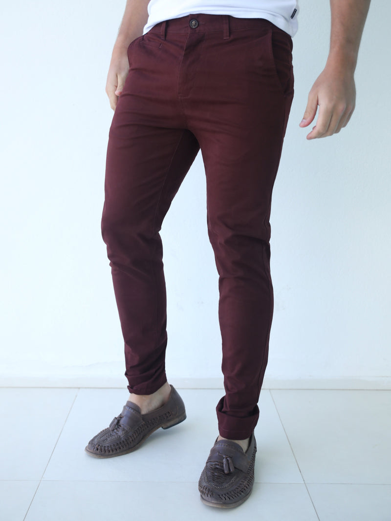 Stretch Chino - Burgundy