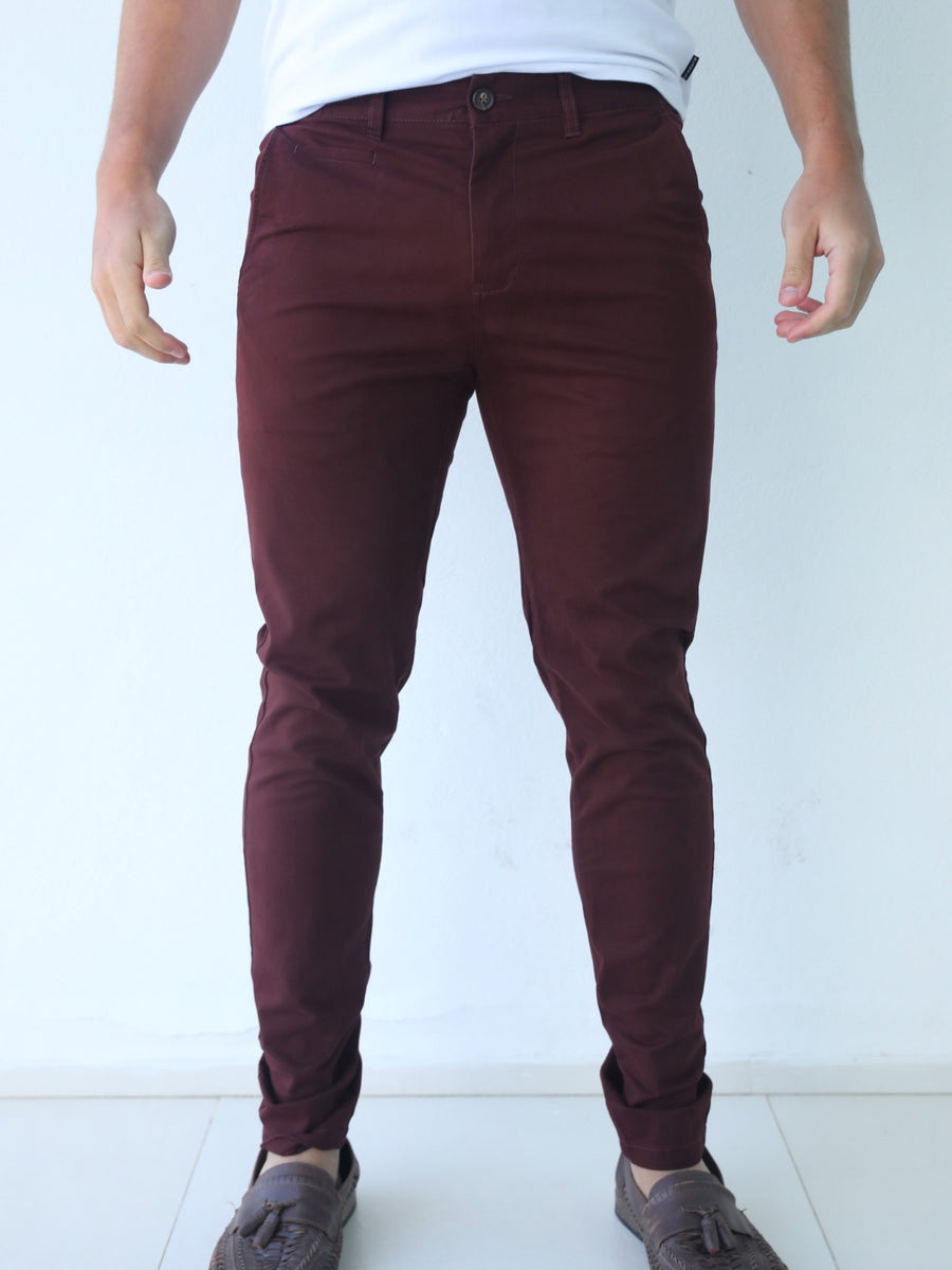 Stretch Chino - Burgundy