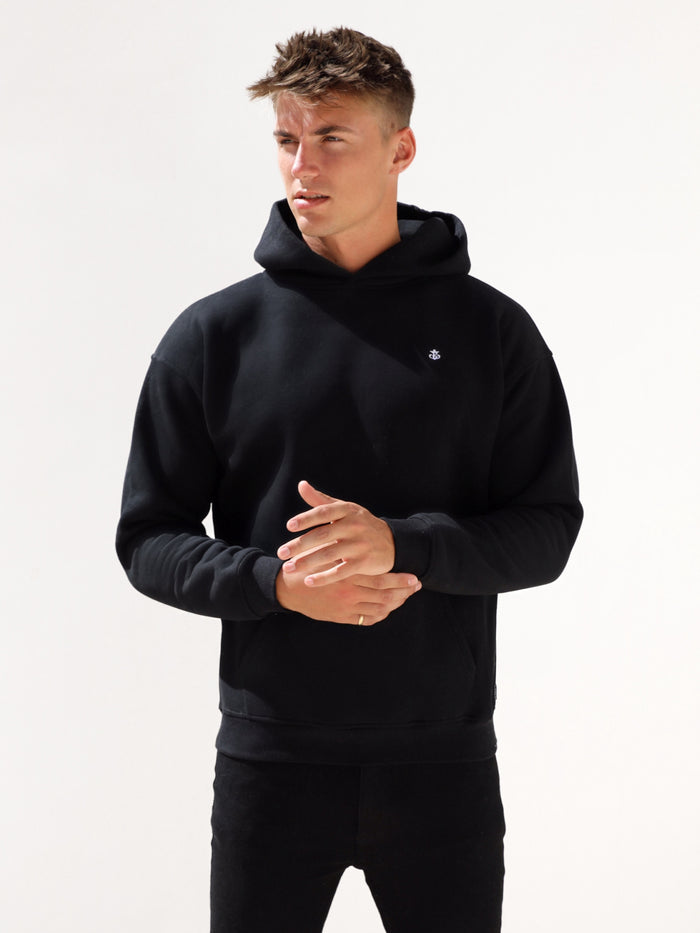 Anchor Relaxed Hoodie - Black