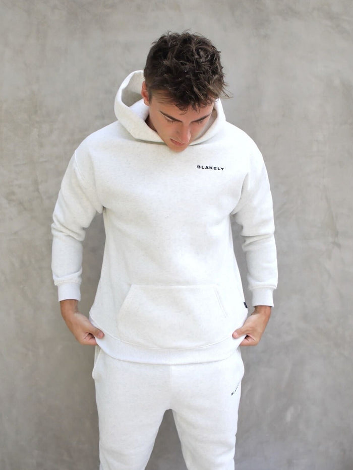 Series Relaxed Hoodie - Marl White