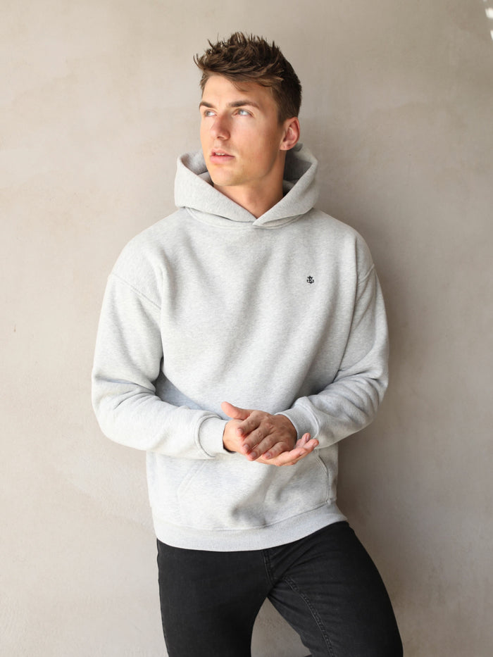 Anchor Relaxed Hoodie - Marl Grey