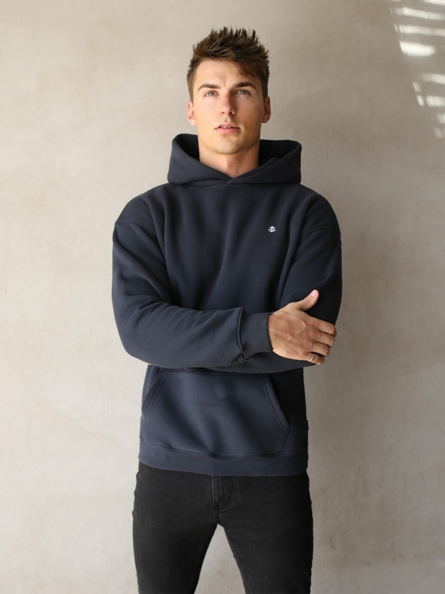 Buy Blakely Anchor Navy Relaxed Hoodie | Free delivery on orders over ...