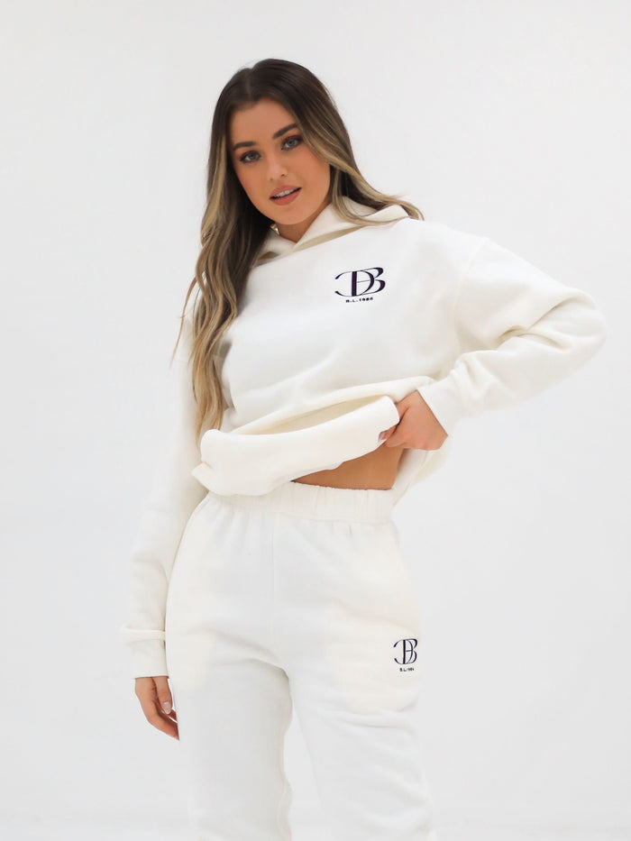 Initial Womens Relaxed Hoodie - Off White