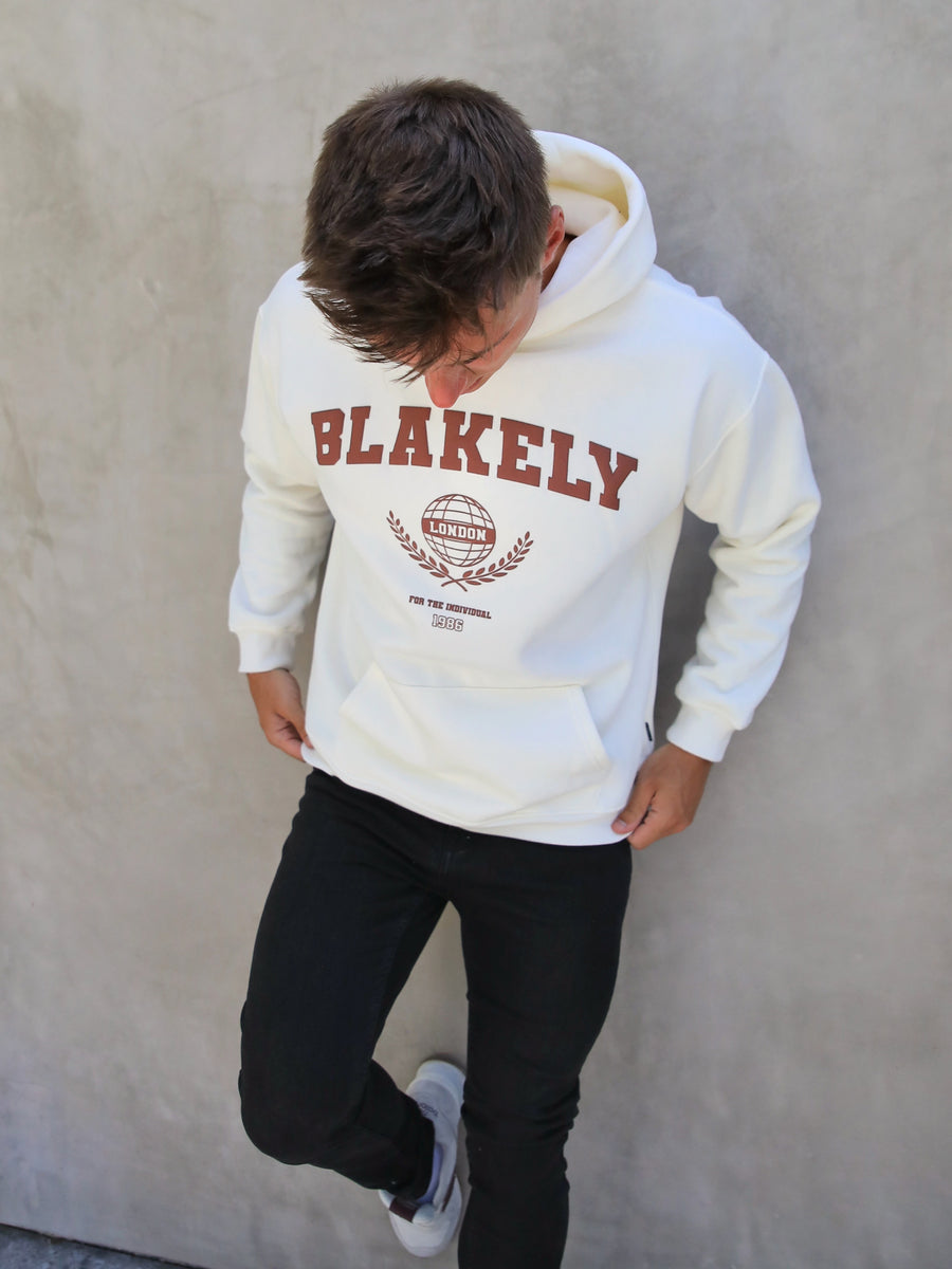 Varsity Relaxed Hoodie - Off White