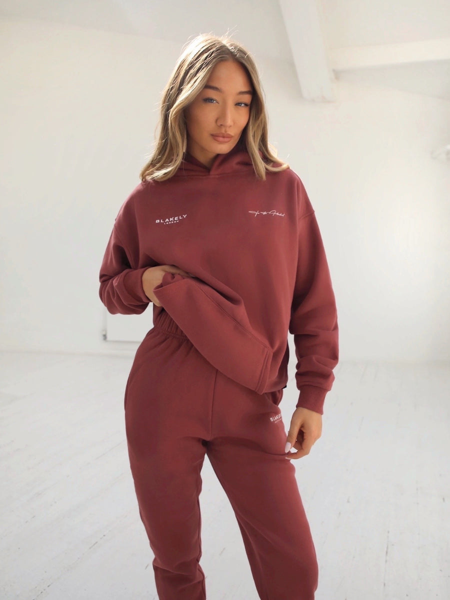 Signature Women's Relaxed Hoodie - Deep Berry