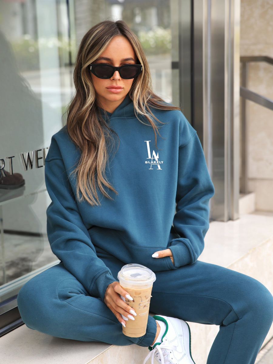 Women's Sports Club Relaxed Hoodie - Teal Green