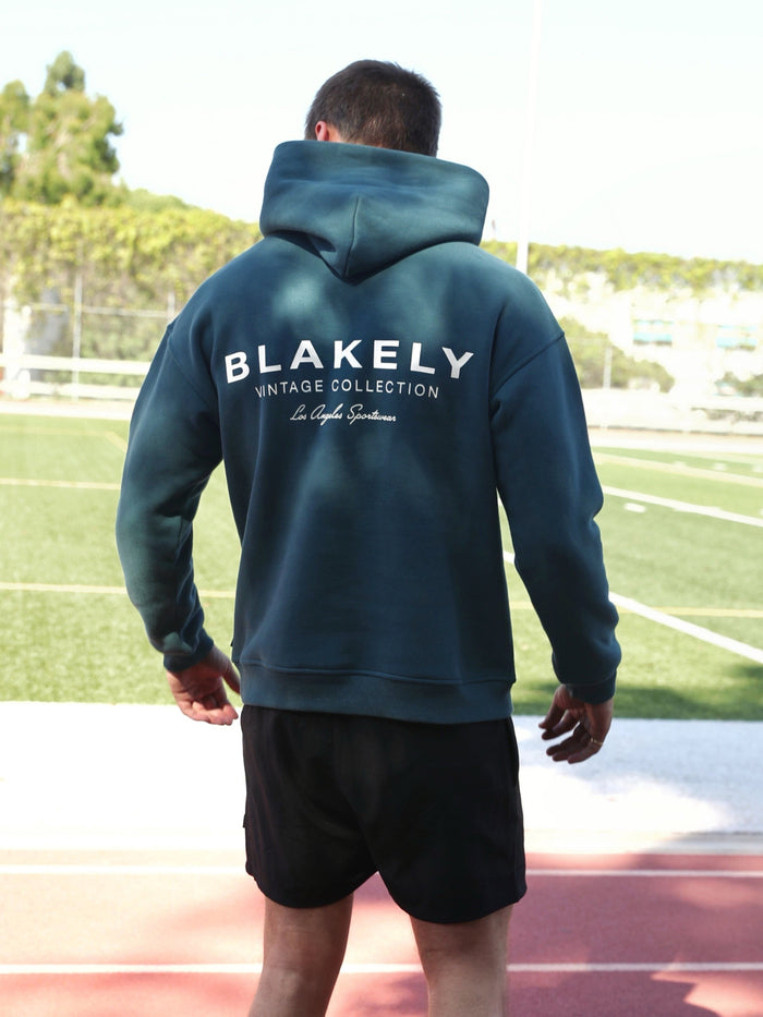 Sports Club Relaxed Hoodie - Teal Green