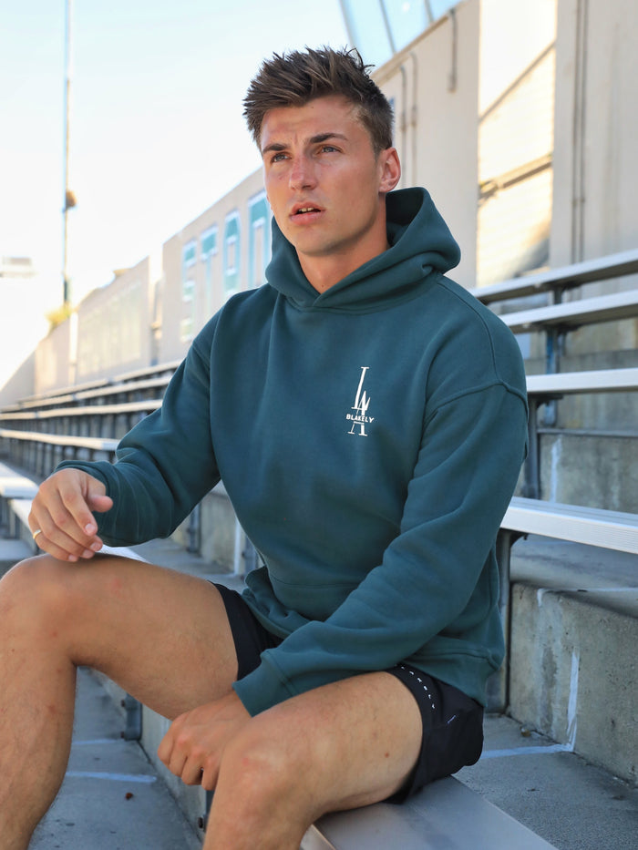 Sports Club Relaxed Hoodie - Teal Green