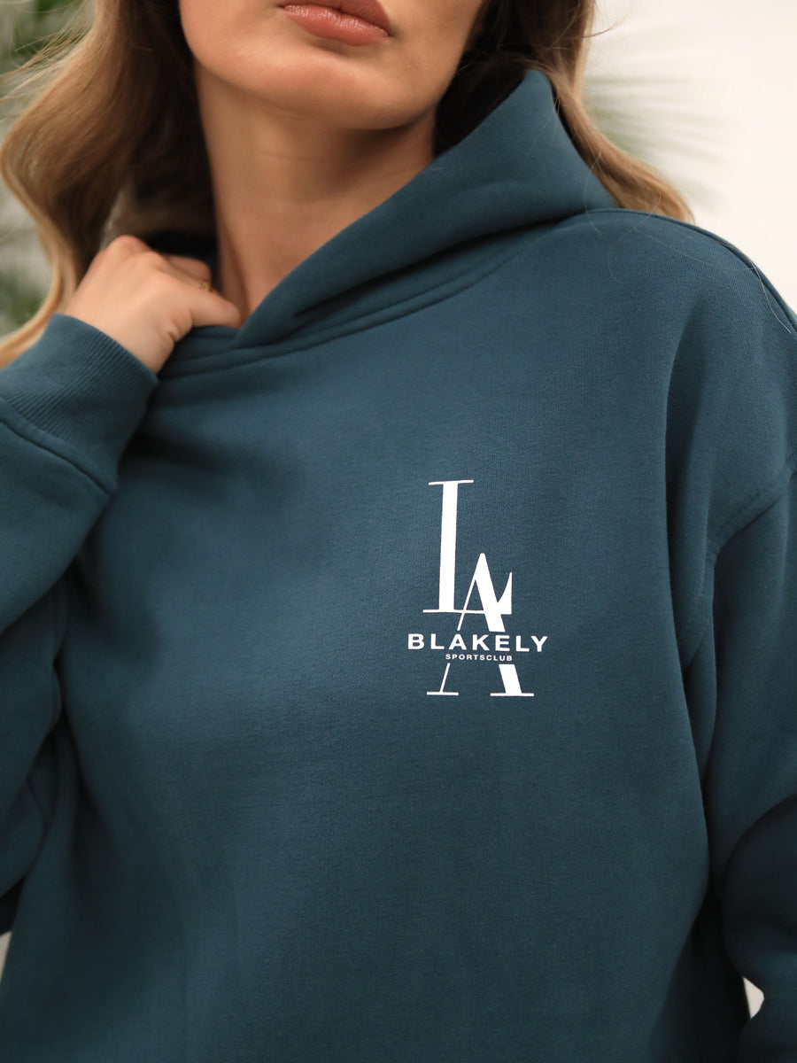 Women's Sports Club Relaxed Hoodie - Teal Green