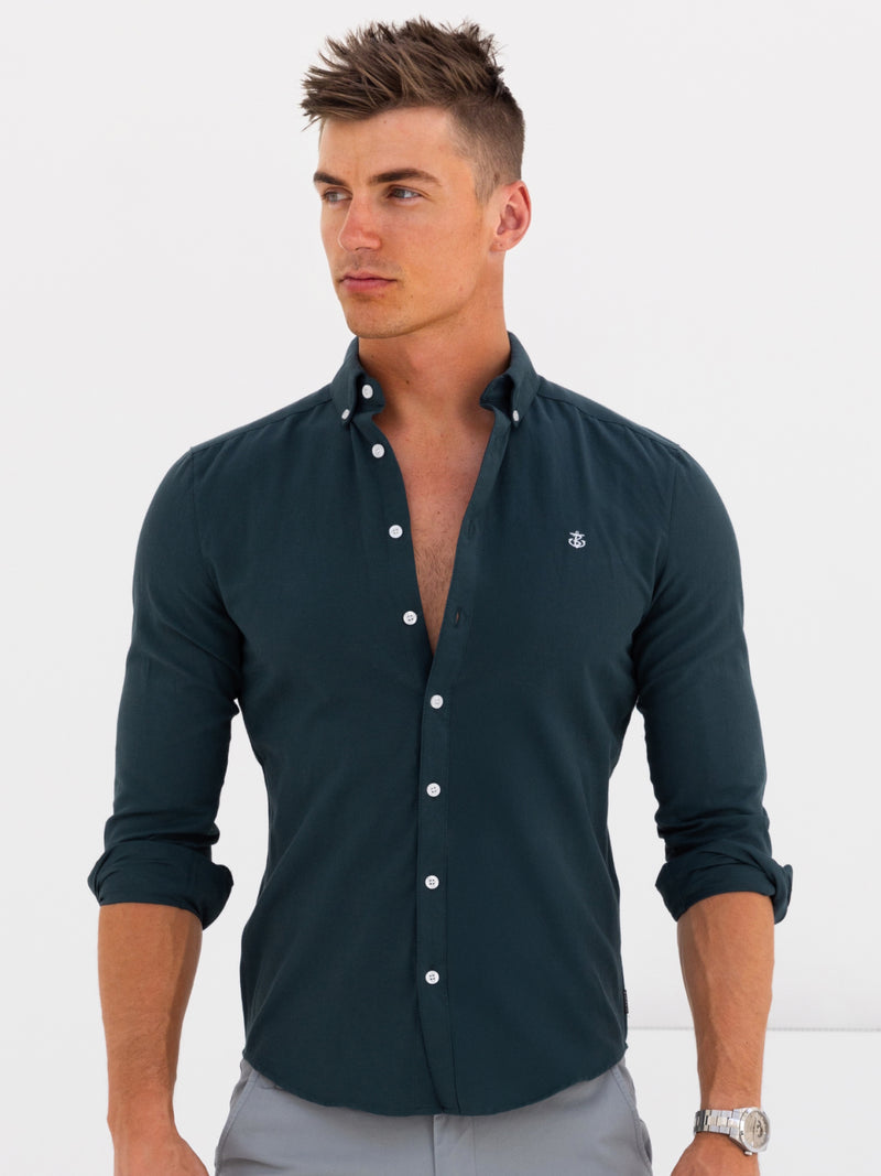 Dallas Long Sleeve Shirt - Dark Teal
