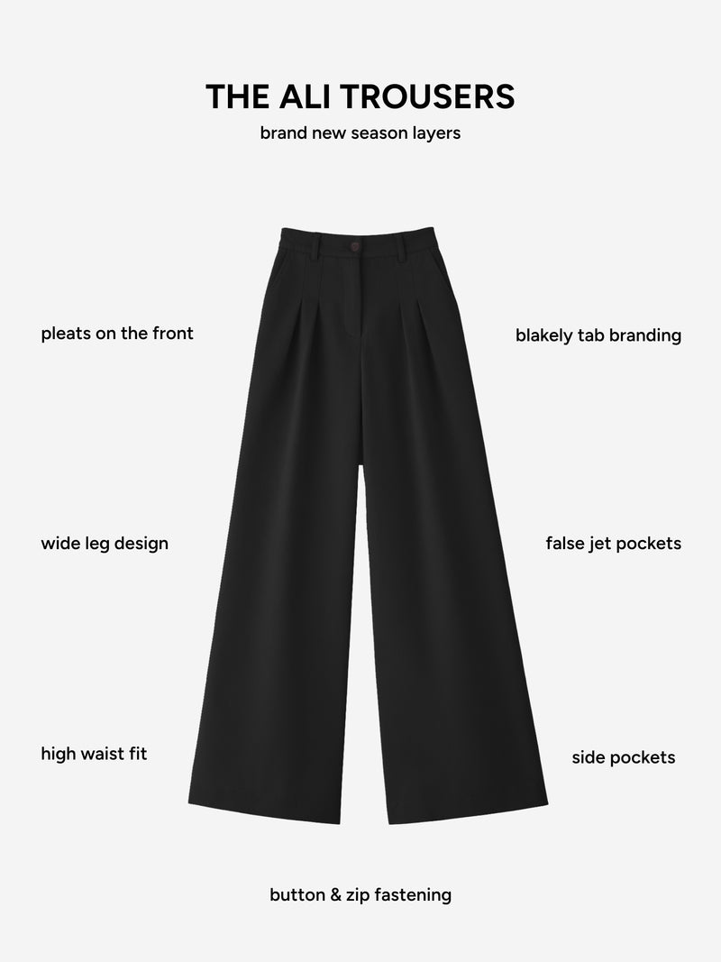 Ali Pleated Trousers - Black