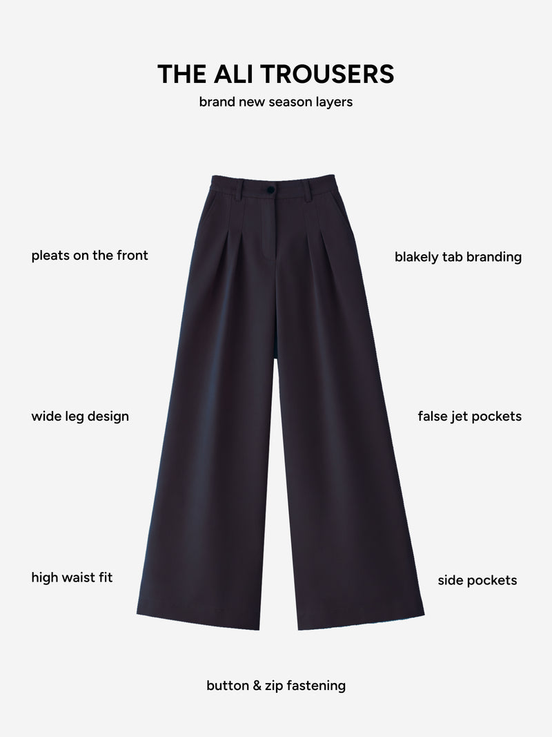 Ali Pleated Trousers - Soft Navy