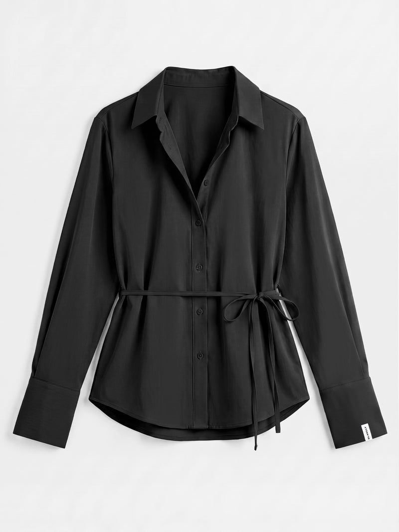 Alessia Linen Shirt - Black