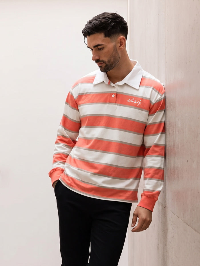 Stanley Stripe Rugby Shirt - Orange Mix