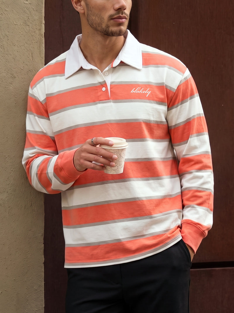 Stanley Stripe Rugby Shirt - Orange Mix