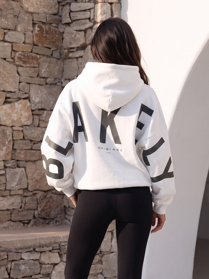 Isabel Oversized Hoodie - Flat White & Graphite