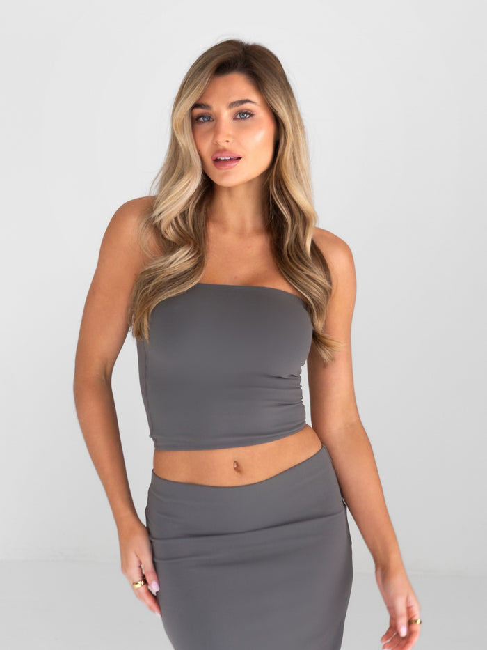 Alessia Bandeau Top - Charcoal